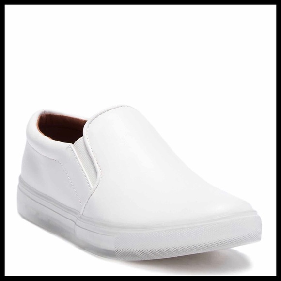 WHITE PLATFORM SLIP ON LOW TOPS SNEAKERS A2C - Picture 8 of 8